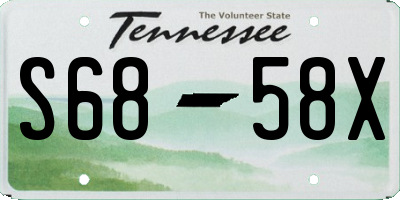 TN license plate S6858X