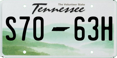 TN license plate S7063H