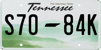 TN license plate S7084K