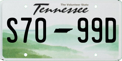 TN license plate S7099D