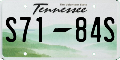TN license plate S7184S