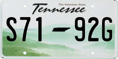TN license plate S7192G