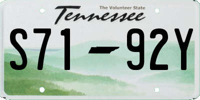 TN license plate S7192Y