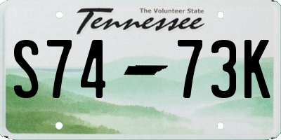 TN license plate S7473K