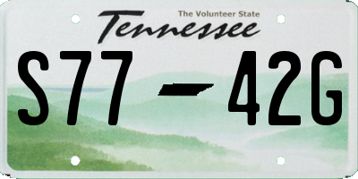 TN license plate S7742G