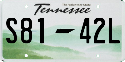 TN license plate S8142L
