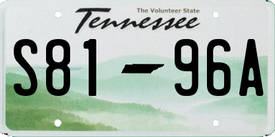 TN license plate S8196A