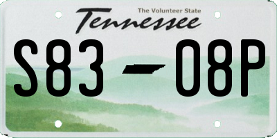 TN license plate S8308P