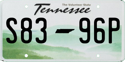 TN license plate S8396P