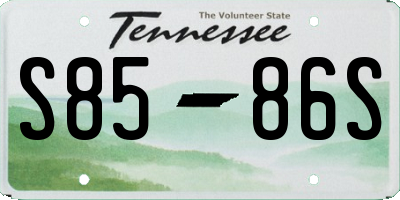 TN license plate S8586S