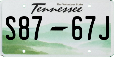 TN license plate S8767J