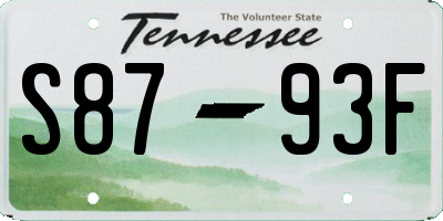 TN license plate S8793F