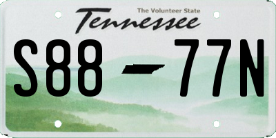 TN license plate S8877N