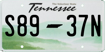 TN license plate S8937N