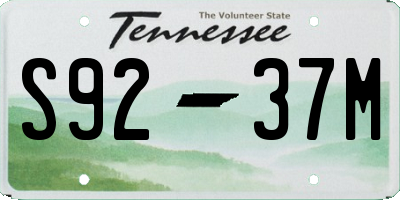 TN license plate S9237M