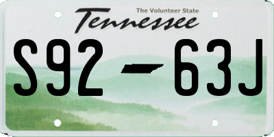 TN license plate S9263J