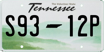 TN license plate S9312P