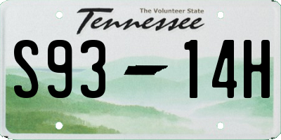 TN license plate S9314H