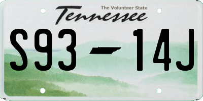 TN license plate S9314J