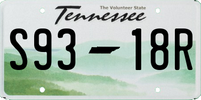 TN license plate S9318R