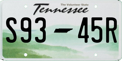 TN license plate S9345R