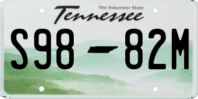 TN license plate S9882M