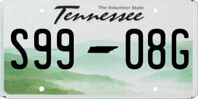 TN license plate S9908G