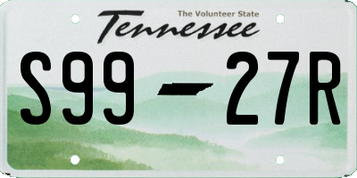 TN license plate S9927R