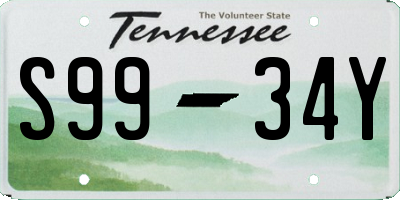 TN license plate S9934Y