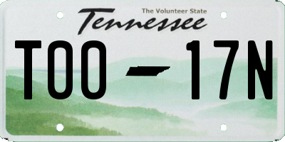 TN license plate T0017N