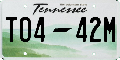 TN license plate T0442M
