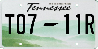 TN license plate T0711R