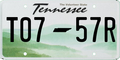 TN license plate T0757R