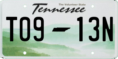 TN license plate T0913N