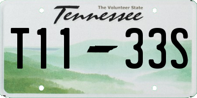 TN license plate T1133S