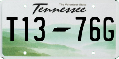 TN license plate T1376G