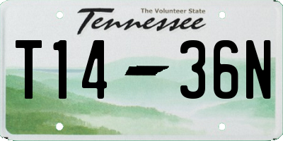 TN license plate T1436N