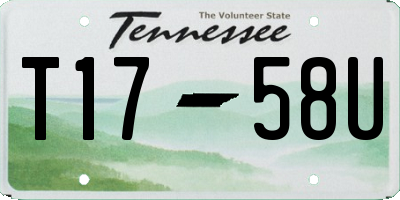 TN license plate T1758U