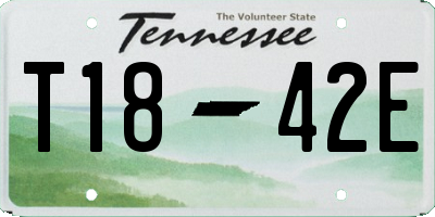 TN license plate T1842E