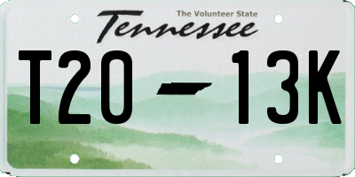 TN license plate T2013K