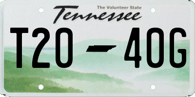 TN license plate T2040G