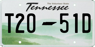 TN license plate T2051D
