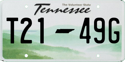 TN license plate T2149G