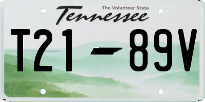 TN license plate T2189V