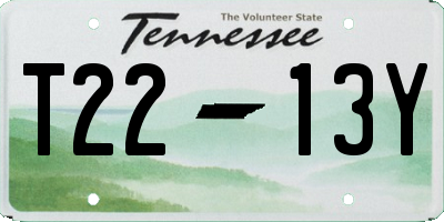 TN license plate T2213Y
