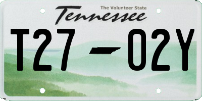 TN license plate T2702Y