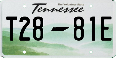 TN license plate T2881E