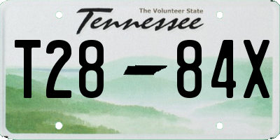 TN license plate T2884X