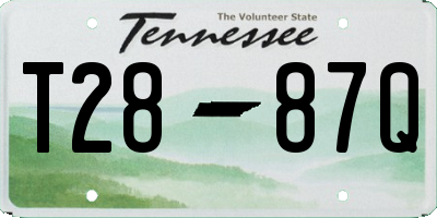 TN license plate T2887Q