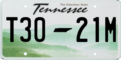 TN license plate T3021M